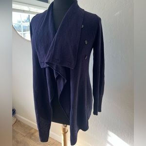 JIGSAW shawl neck navy blue sweater